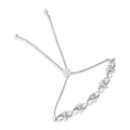 .925 Sterling Silver Miracle Set Diamond Accented Infinity Hearts 6"-9" Adjustable Bolo Bracelet (H-I Color, I2-I3 Clarity)