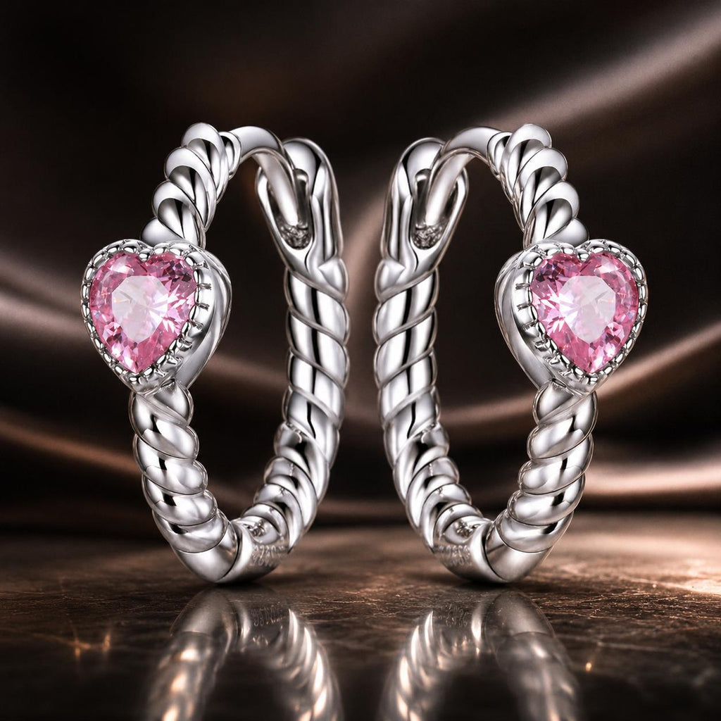 925 Sterling Silver CZ Earrings with Pavé Setting 1.3cm for Women