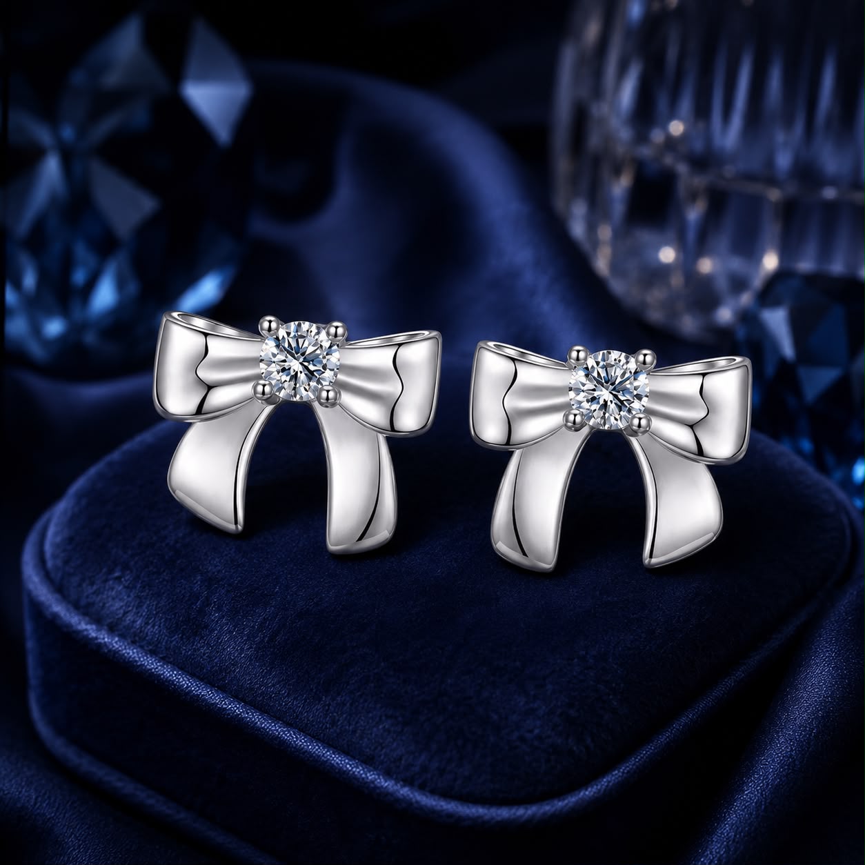 925 Sterling Silver Moissanite Earrings 0.3 cm for Women