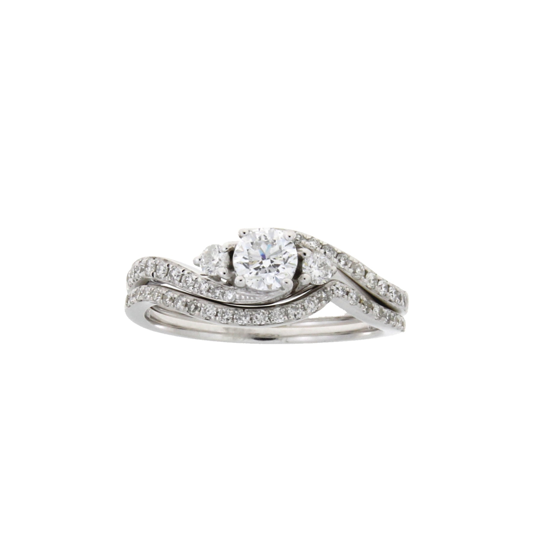 .70ct Diamond Engagement Ring Set 14K White Gold