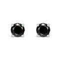 .925 Sterling Silver 1/2 Carat Total Weight Black Diamond Solitaire Stud Earrings