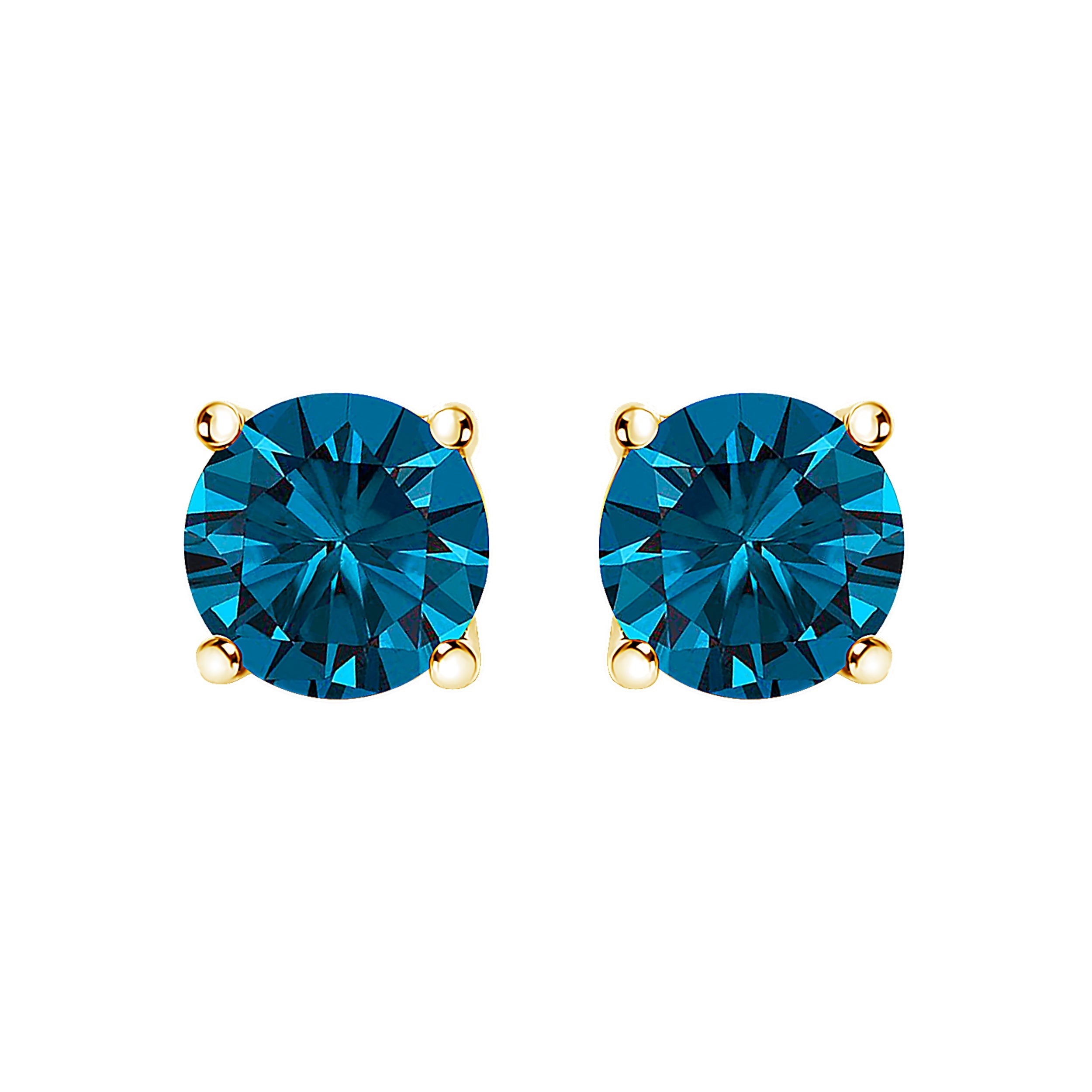 14K White Gold 1.00 Cttw Blue Lab Grown Diamond Stud Earrings with Screw Backs