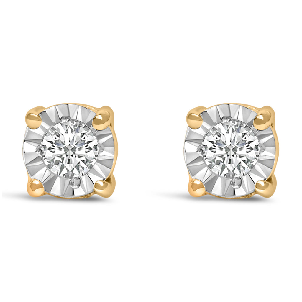 .925 Sterling Silver 1/10 cttw Round Brilliant-Cut Lab Grown Diamond Miracle-Set Stud Earrings (F-G Color, VS1-VS2 Clarity)