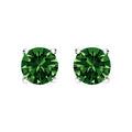 14K White Gold 1/2 Cttw Lab Grown Green Diamond Classic Solitaire Stud Earrings with Pushback