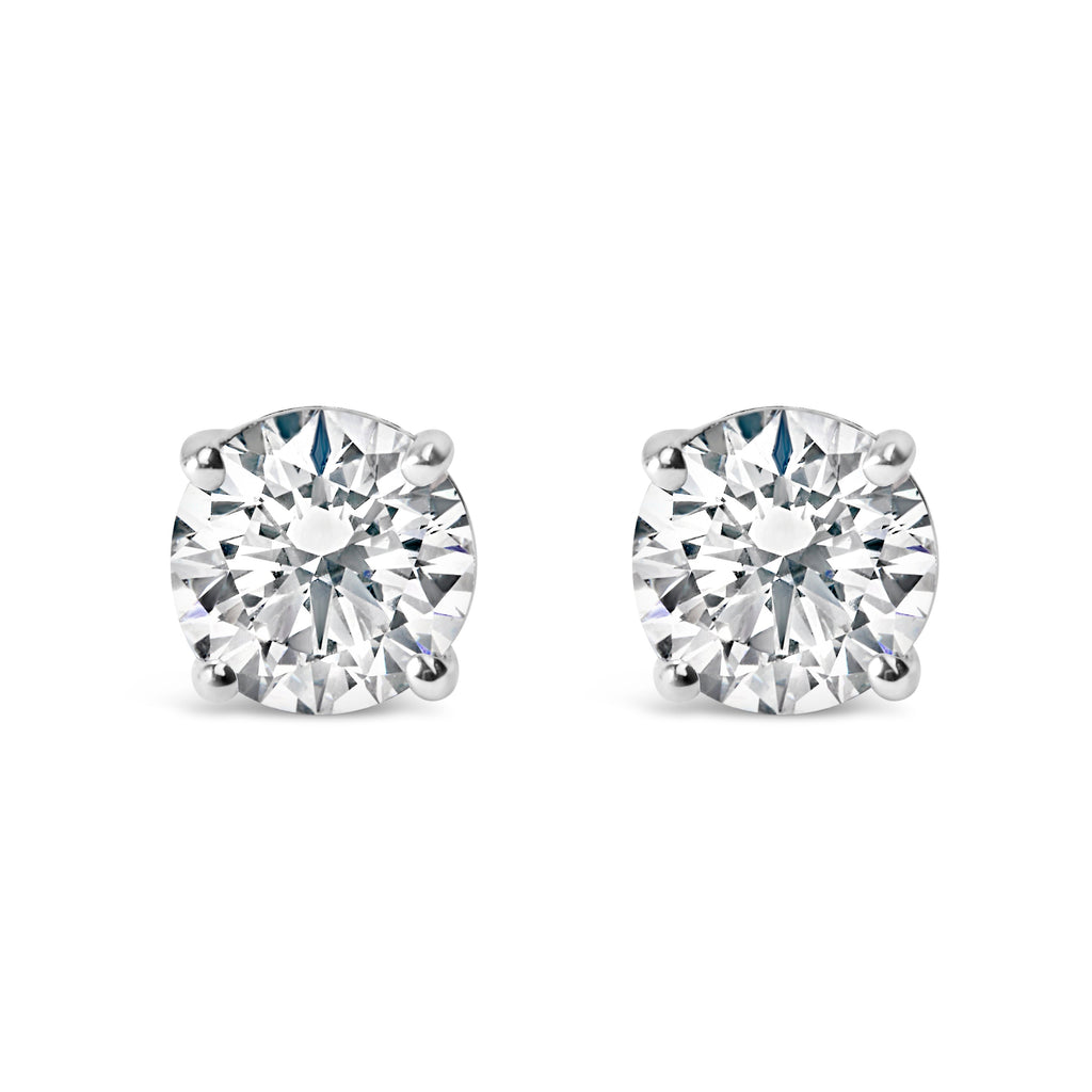 14K White Gold 1.00 Cttw Lab Grown Diamond Solitaire Stud Earrings