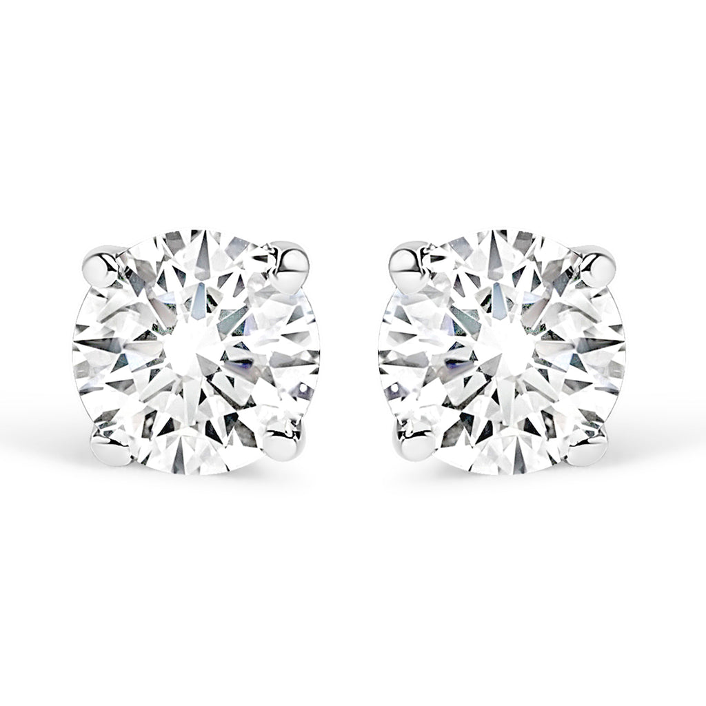 14K Yellow Gold 1.0 Cttw Lab Grown Diamond Solitaire Stud Earrings