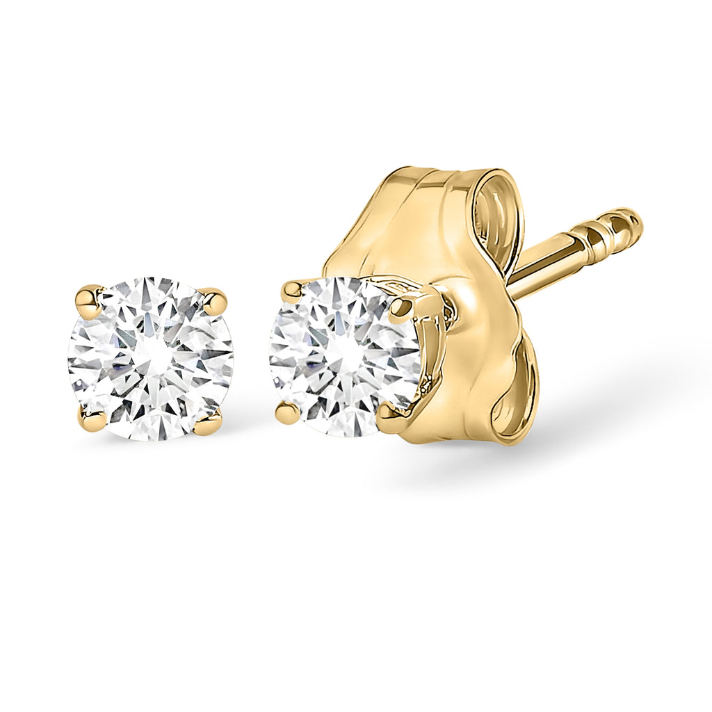 14K Yellow Gold 1.0 Cttw Lab Grown Diamond Solitaire Stud Earrings