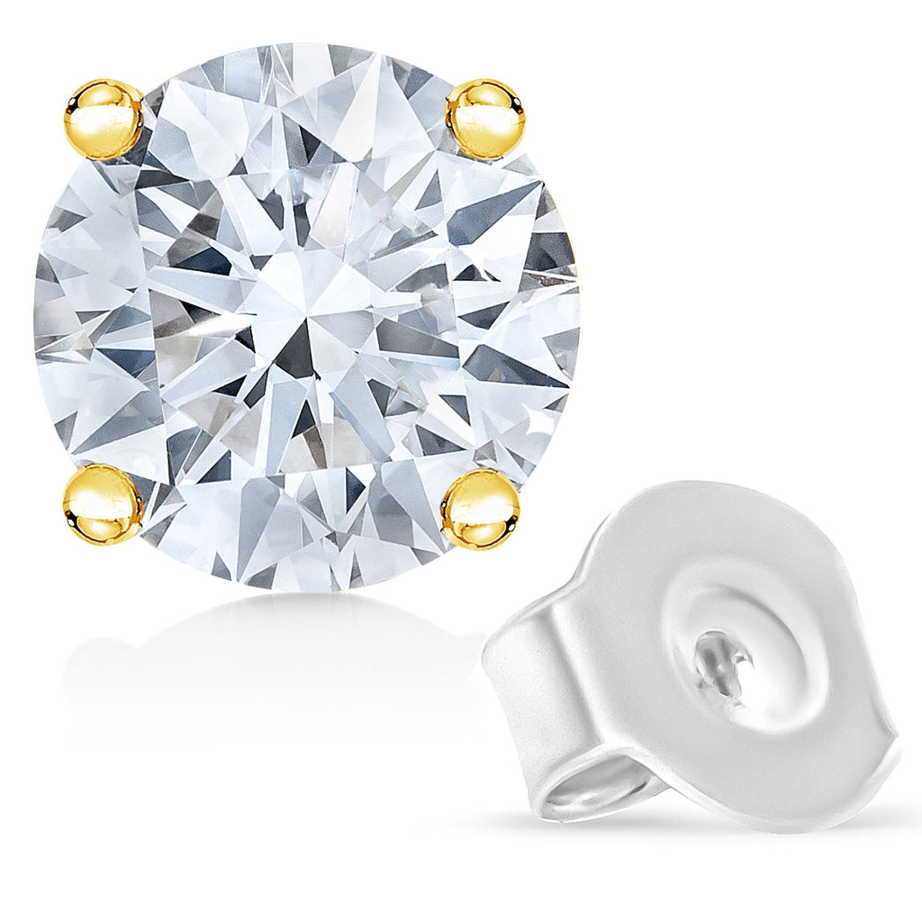 14K Yellow Gold 1.0 Cttw Lab Grown Diamond Solitaire Stud Earrings