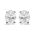14K White Gold 3/4 Carat Total Weight Oval Shape Lab Grown Diamond Solitaire Stud Earrings (F-G Color, VS1-VS2 Clarity)