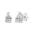 14K White Gold 1/2 Carat Total Weight Pear Shape Solitaire Lab Grown Diamond Stud Earrings (F-G Color, VS2-SI1 Clarity)