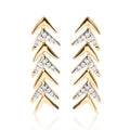 18K Yellow Gold Plated .925 Sterling Silver 1/5 Cttw Diamond Chevron Arrow Stud Earrings (I-J Color, I2-I3 Clarity)