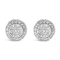 .925 Sterling Silver 3/4 Cttw Diamond Composite and Halo Stud Earrings (H-I Color, SI1-SI2 Clarity)