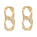 14K Yellow Gold Plated .925 Sterling Silver Open Link 1/5 Carat Total Weight Diamond Drop Earrings (H-I Color, I1-I2 Clarity)