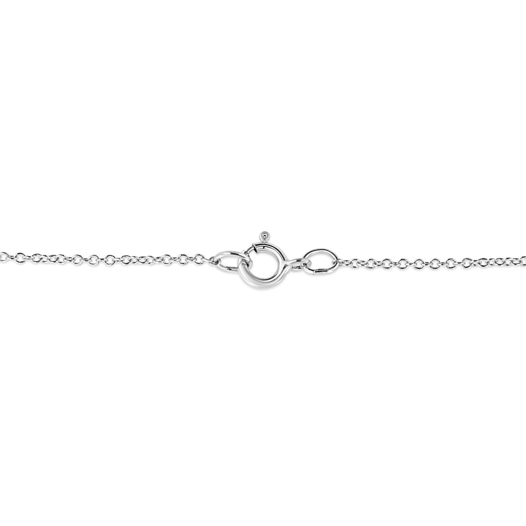 .925 Sterling Silver 1/10 cttw Pave-Set Round-Cut Diamond Open Cross 18" Pendant Necklace (I-J Color, I1-2 Clarity)