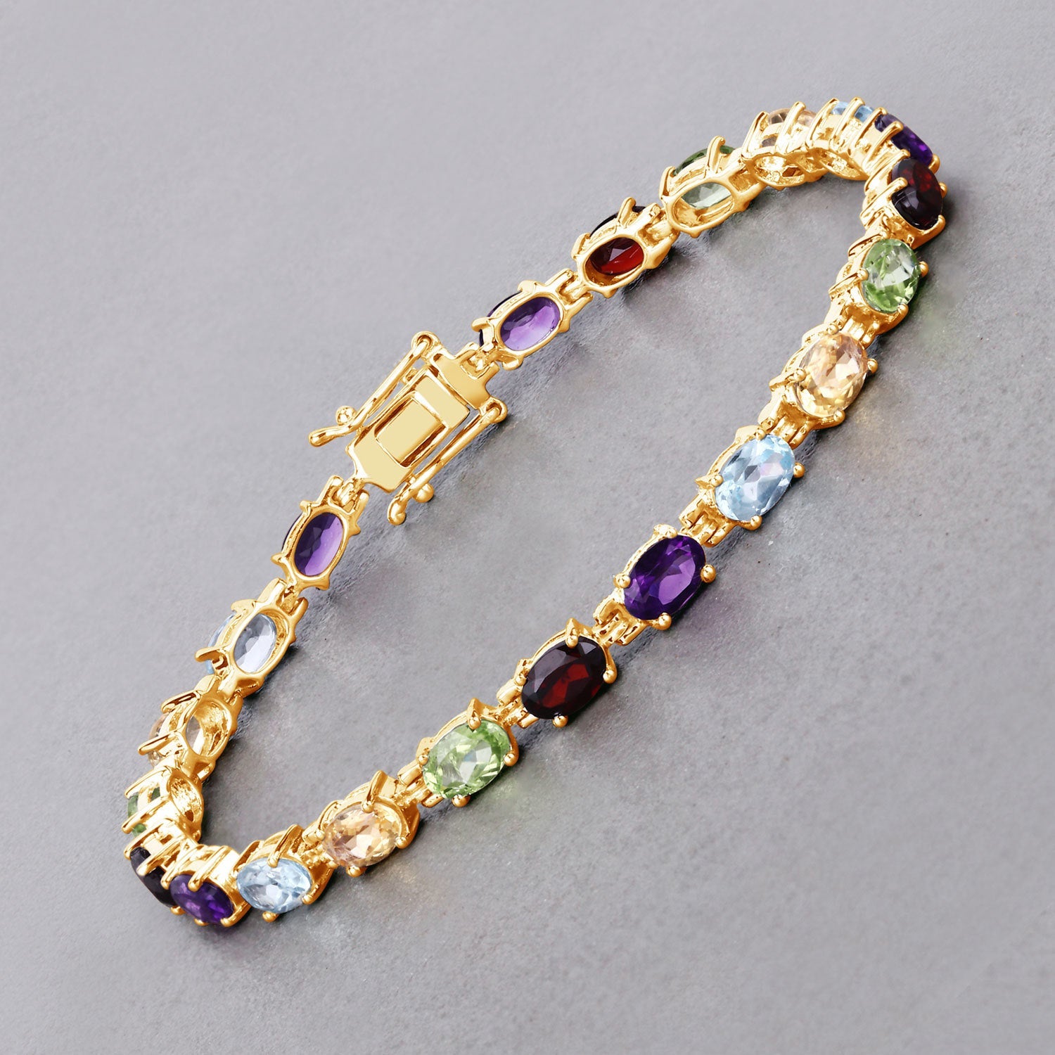 8.96 Carat Genuine Multi-Stone .925 Sterling Silver Bracelet