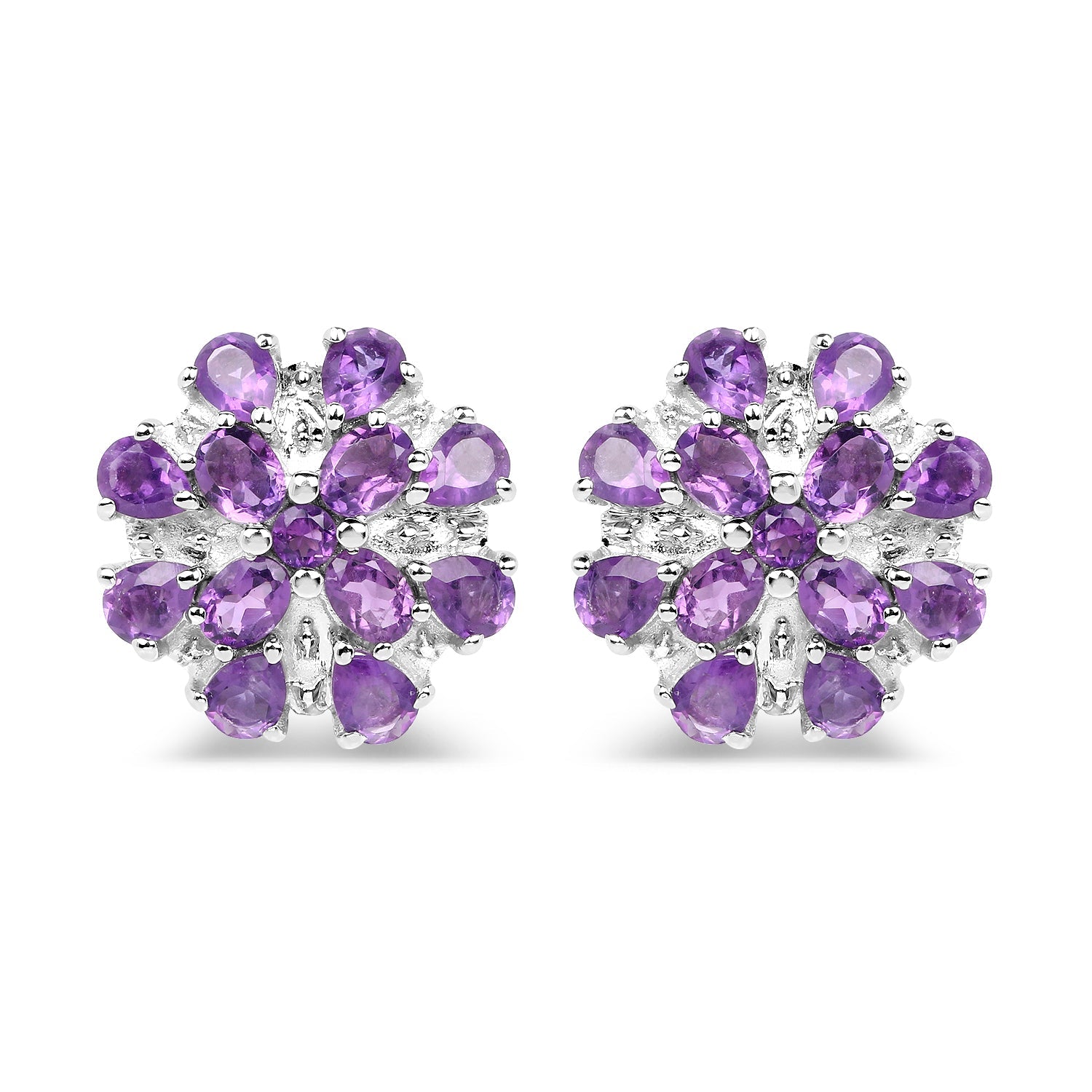 3.80 Carat Genuine Amethyst .925 Sterling Silver Earrings