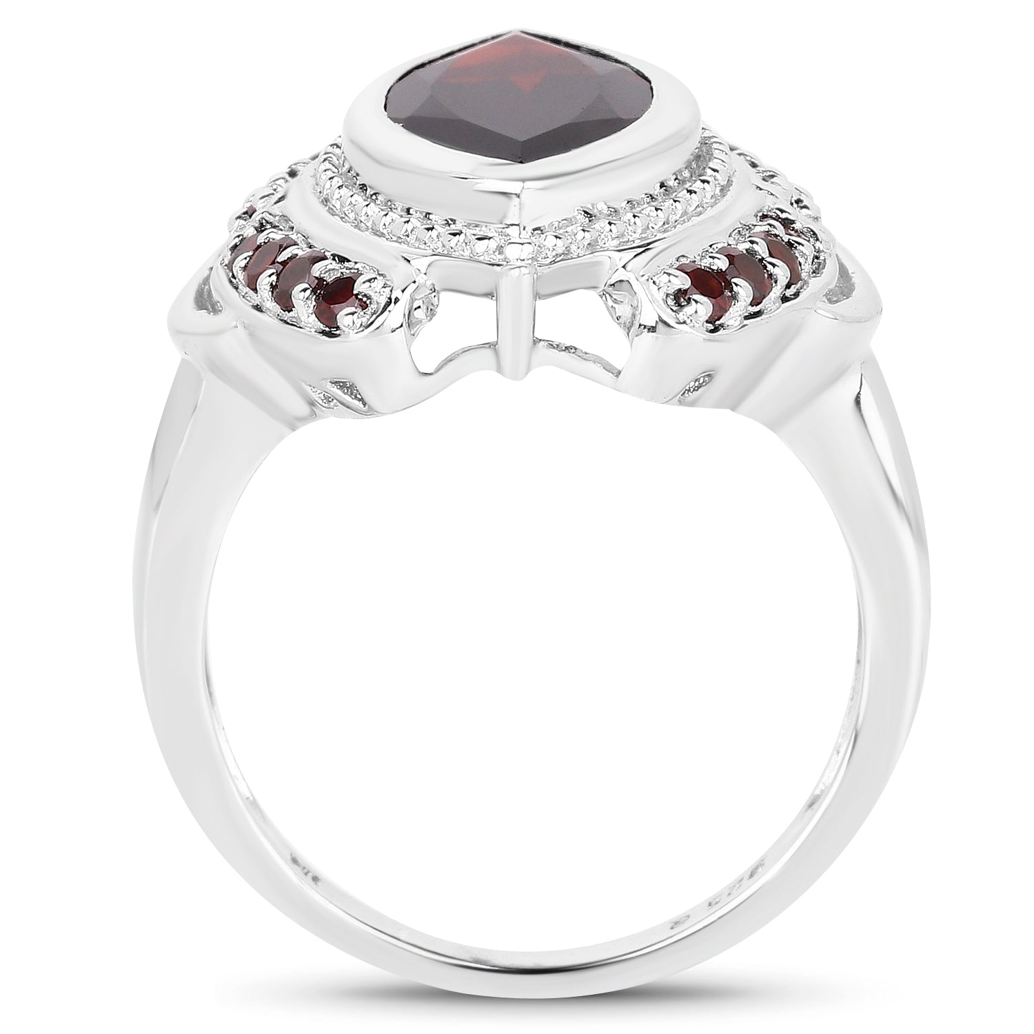 4.06 Carat Genuine Garnet .925 Sterling Silver Ring