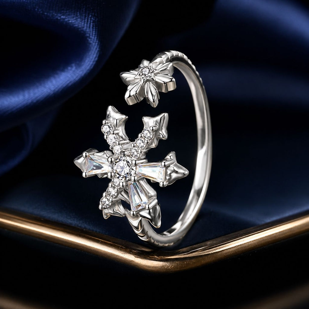 925 Sterling Silver Ring with White Gold Plating and CZ for Women