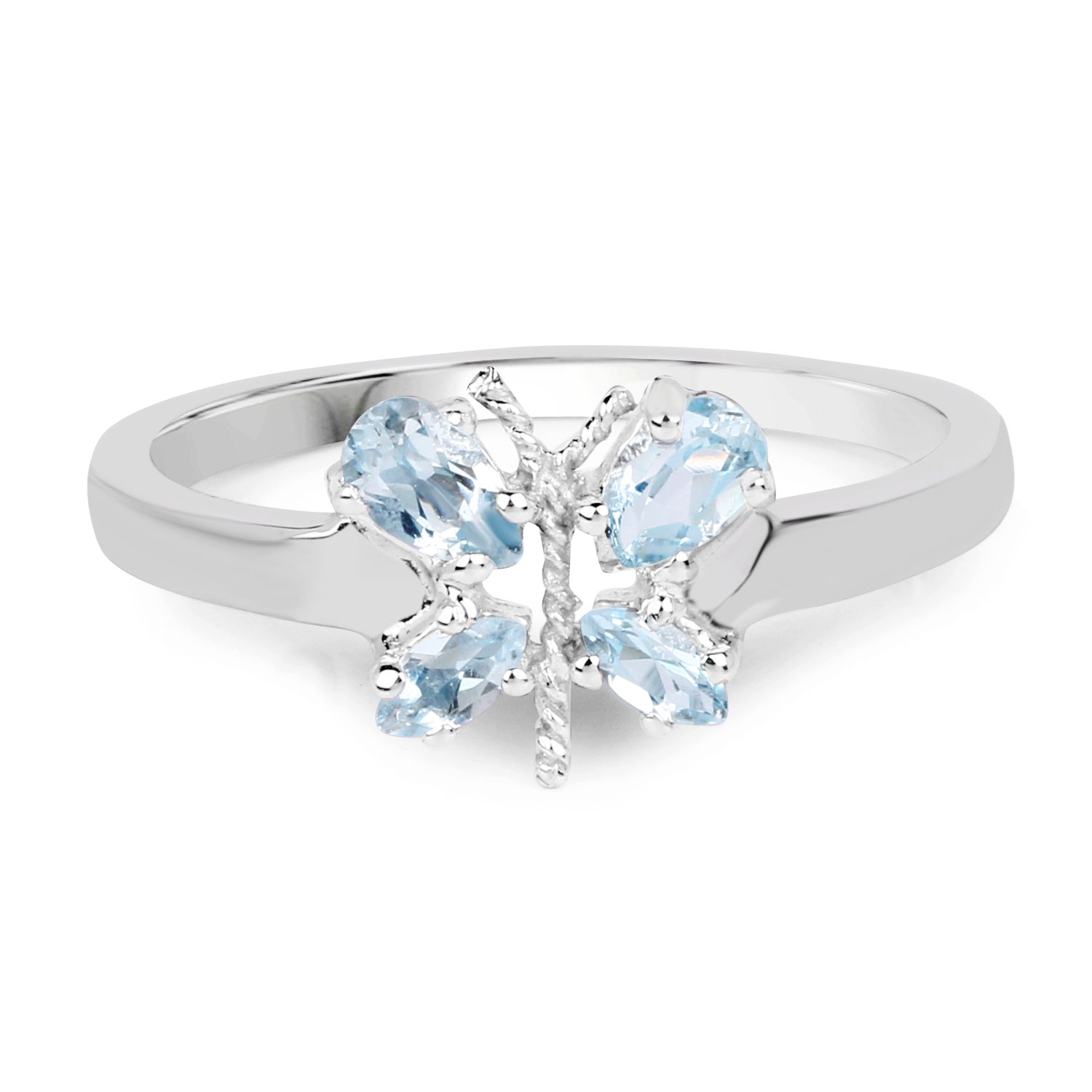 0.68 Carat Genuine Blue Topaz .925 Sterling Silver Ring