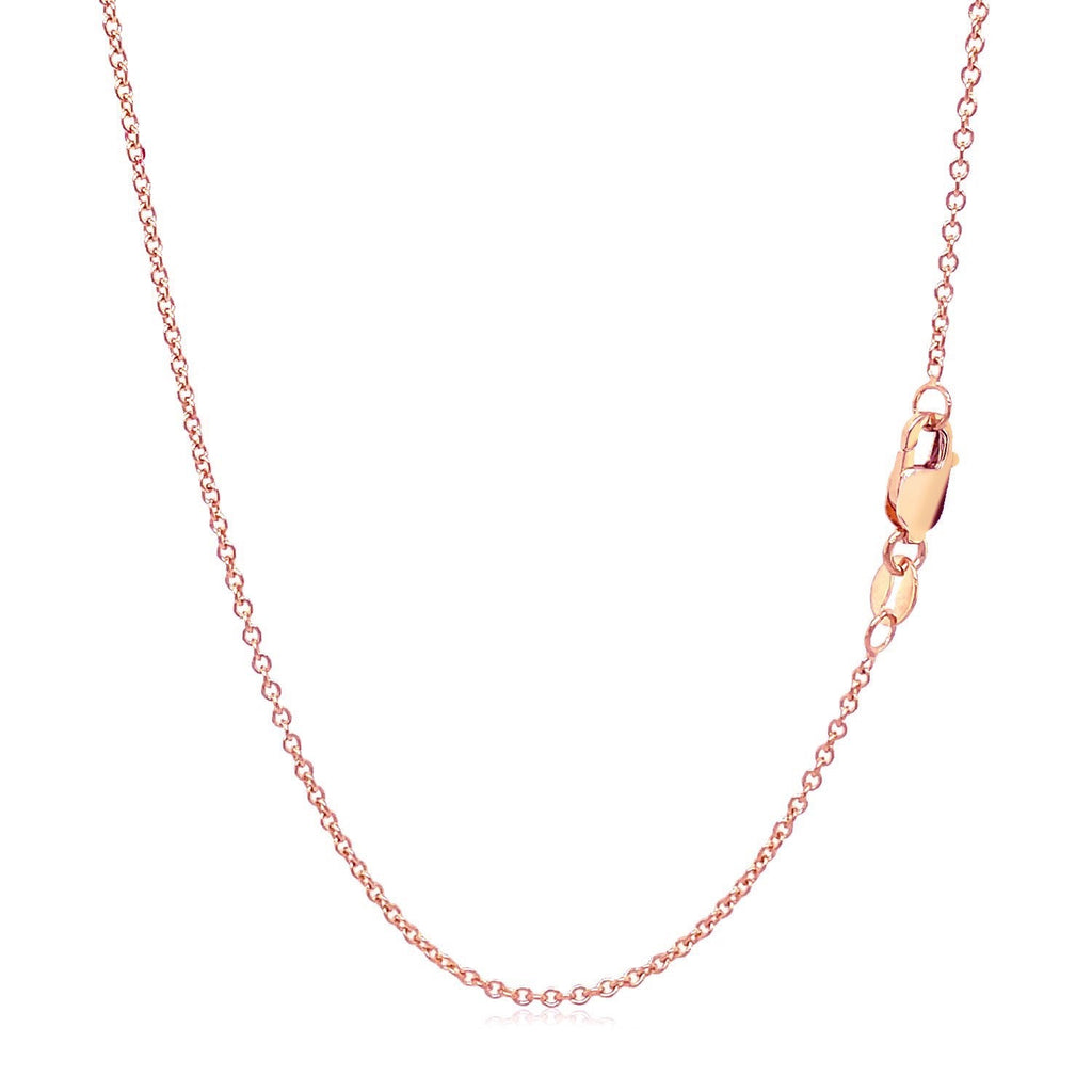 14k Rose Gold Round Cable Link Chain (1.25mm)