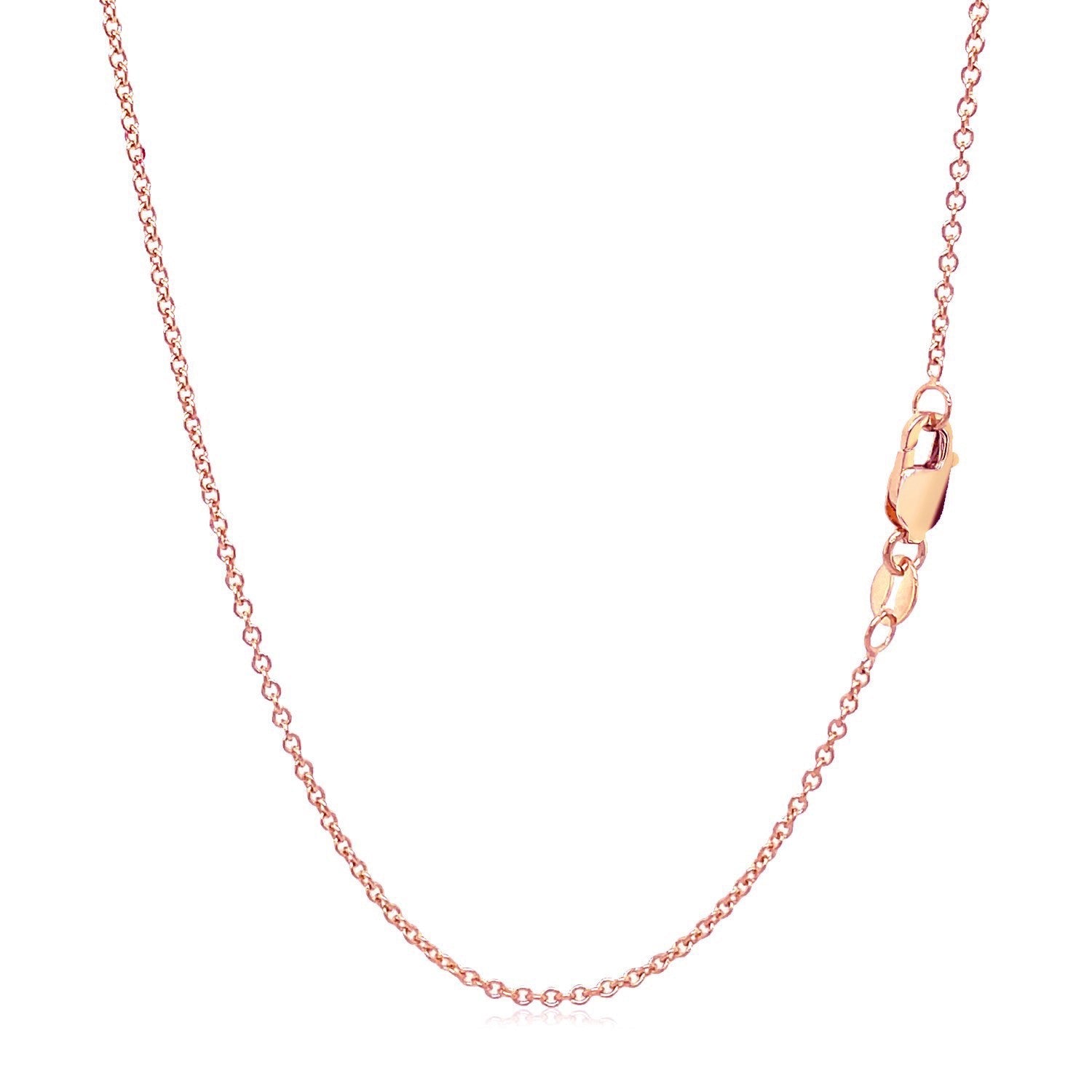 14k Rose Gold Round Cable Link Chain (1.25mm)