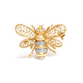 14K Yellow Gold Diamond Accent Bumble Bee Brooch Convertible Pendant