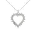 .925 Sterling Silver 1/4 Carat Total Weight Miracle Set Diamond Open Heart 18" Pendant Necklace (I-J Color, I3 Clarity)