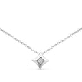 10K Yellow Gold 1/5 Cttw Bezel Set Princess Diamond Kite Shaped Solitaire Pendant Necklace