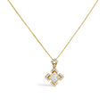 10K Yellow Gold 3/8 Cttw Princess Diamond Geometric Pendant Necklace