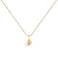 14K Yellow Gold Plated Sterling Silver 1/5 Cttw Diamond Swirl Pendant Necklace