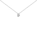 Sterling Silver 1/2 Carat Total Weight Lab Grown Diamond Oval Halo Pendant Necklace
