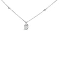 Sterling Silver 5/8 Carat Total Weight Lab Grown Diamond Oval Halo Pendant Necklace