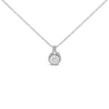Sterling Silver 3/4 Carat Total Weight Lab Grown Diamond Halo Pendant Necklace