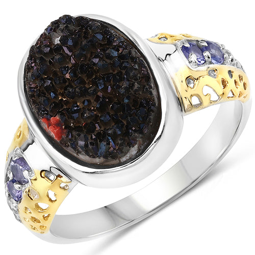 4.74 Carat Genuine Multi-Stone .925 Sterling Silver Ring