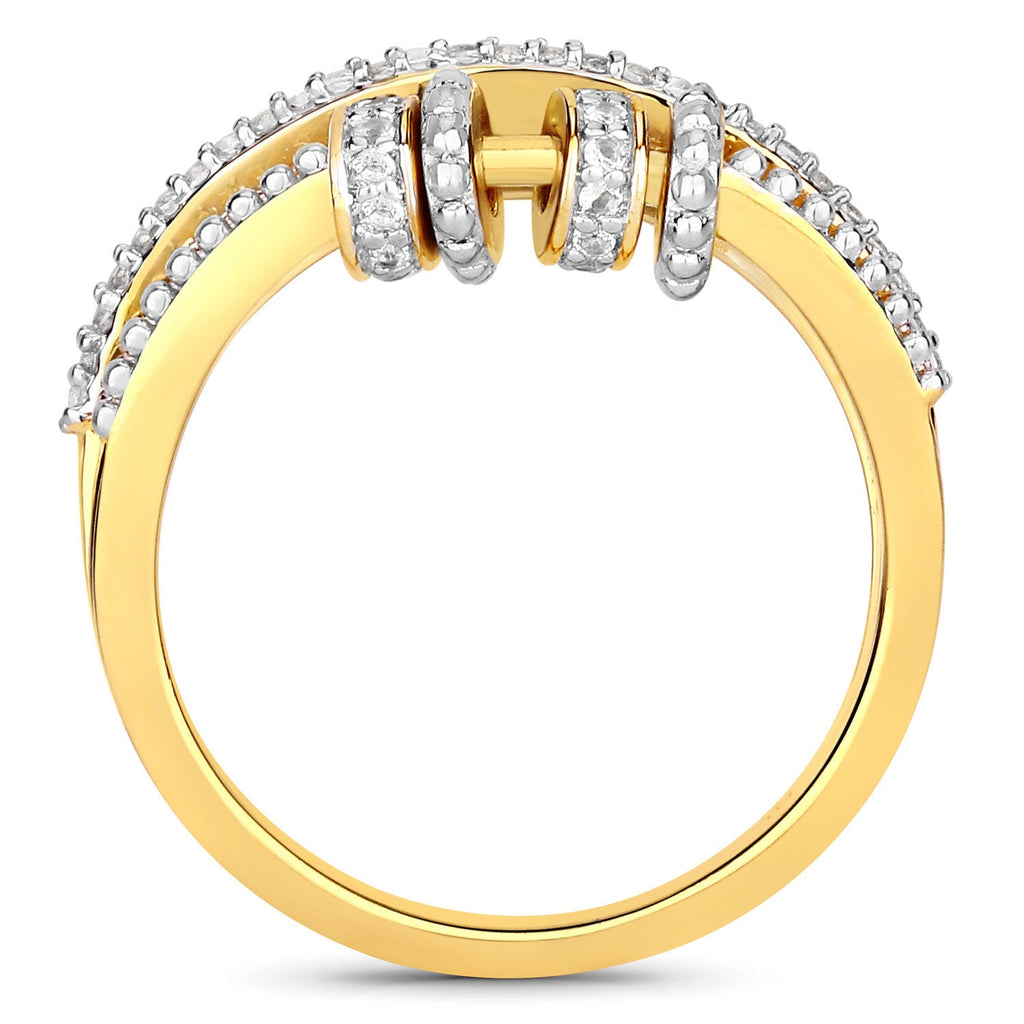 0.20 Carat Genuine White Topaz .925 Sterling Silver Ring