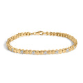 Gold Vermeil .925 Sterling Silver 1/7 Cttw Diamond Puff Heart Bangle Bracelet