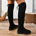 Women’s Elastic Knee-High Boots – Thick Sole Solid Color Fashion Boots