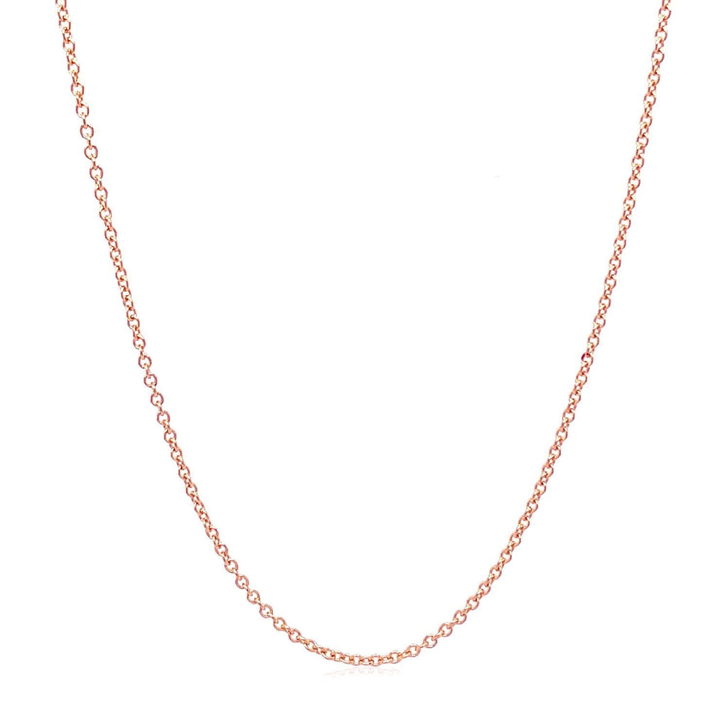 14k Rose Gold Round Cable Link Chain (1.25mm)