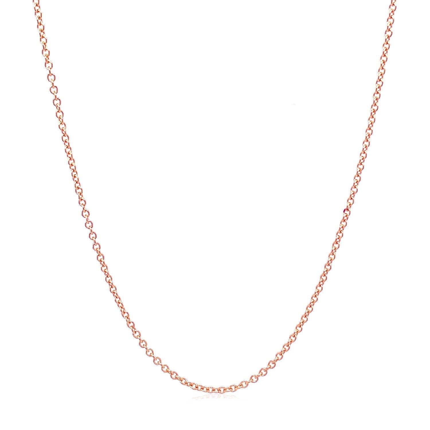 14k Rose Gold Round Cable Link Chain (1.25mm)