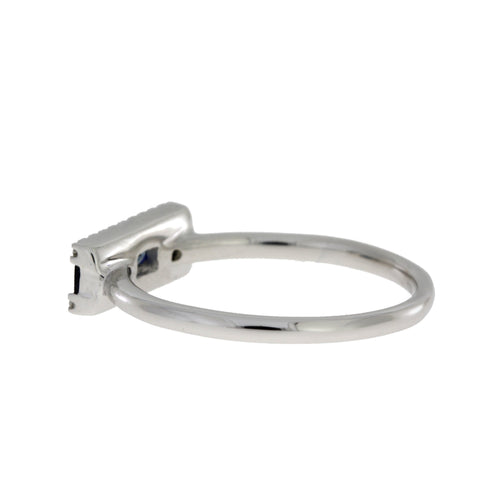 .63ct Diamond Sapphire Ring 14KT White Gold