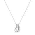 .925 Sterling Silver Pave-Set Diamond Accent Double Curve 18" Pendant Necklace (I-J Color, I1-I2 Clarity)