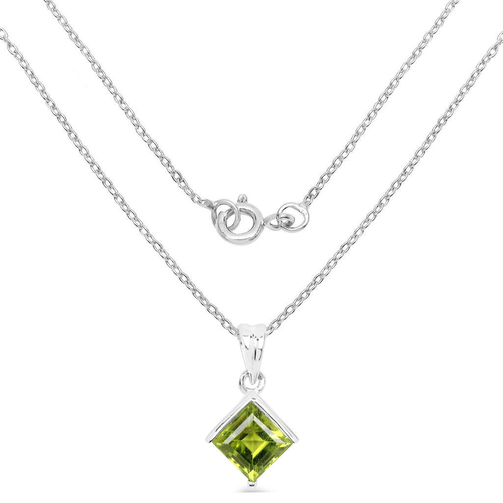 1.56 Carat Genuine Peridot .925 Sterling Silver Pendant