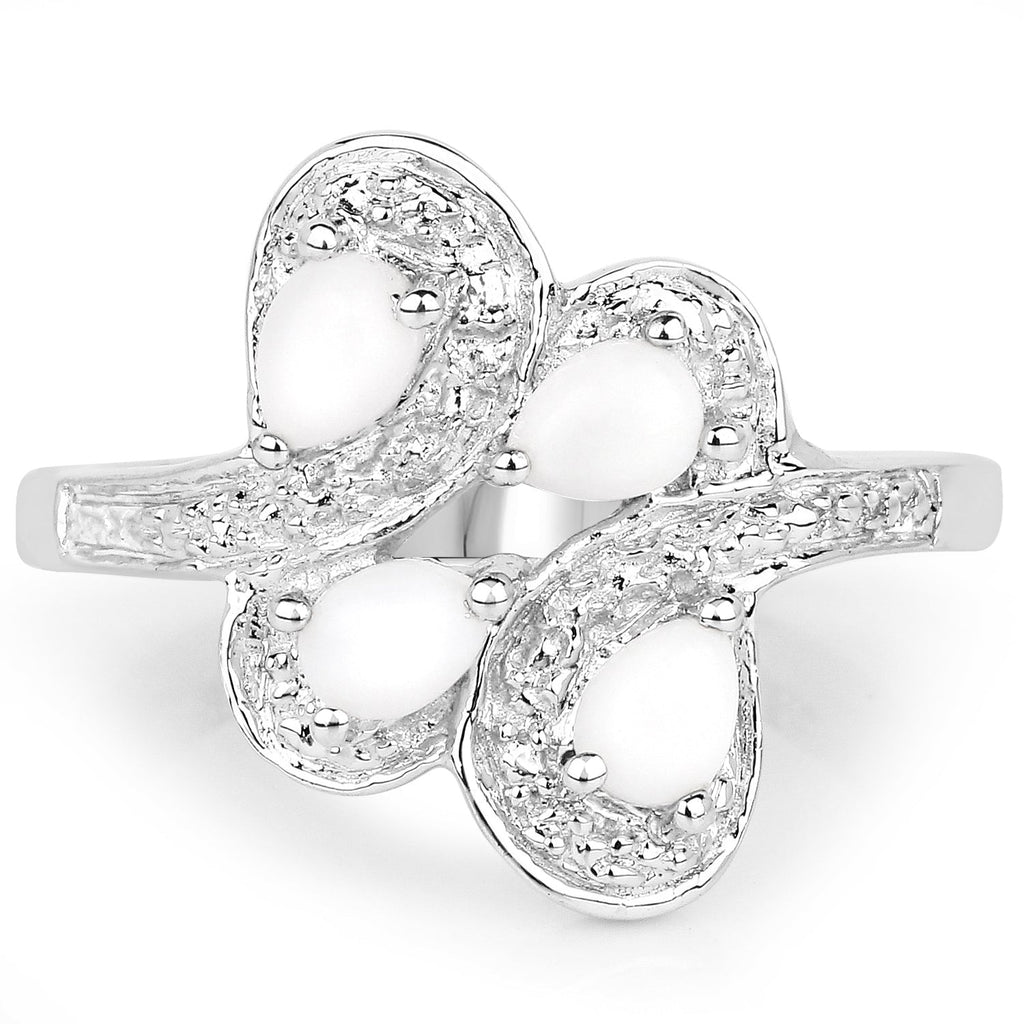 0.60 Carat Genuine Opal .925 Sterling Silver Ring
