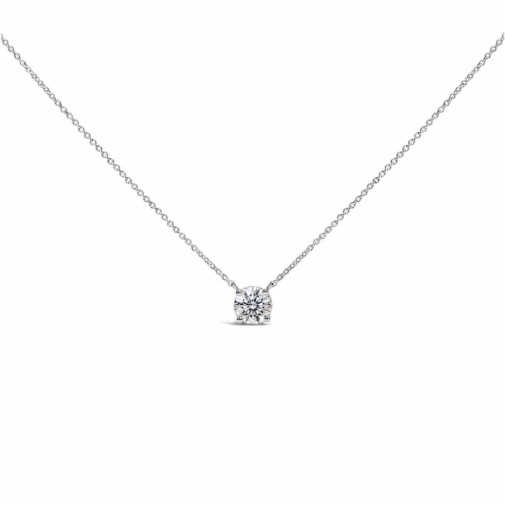 14K White Gold 1.00 Cttw Lab Grown Diamond Solitaire Pendant