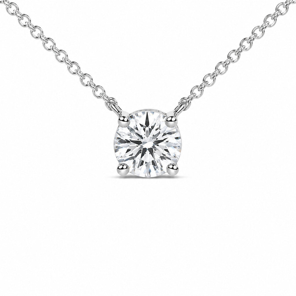 14K White Gold 1.00 Cttw Lab Grown Diamond Solitaire Pendant