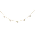 14K Yellow Gold 2.00 Cttw Diamond  Cluster 18" Station Necklace (I-J Color, I1-I2 Clarity)