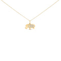 10K Yellow Gold 1/5 Cttw Diamond Elephant Pendant Necklace