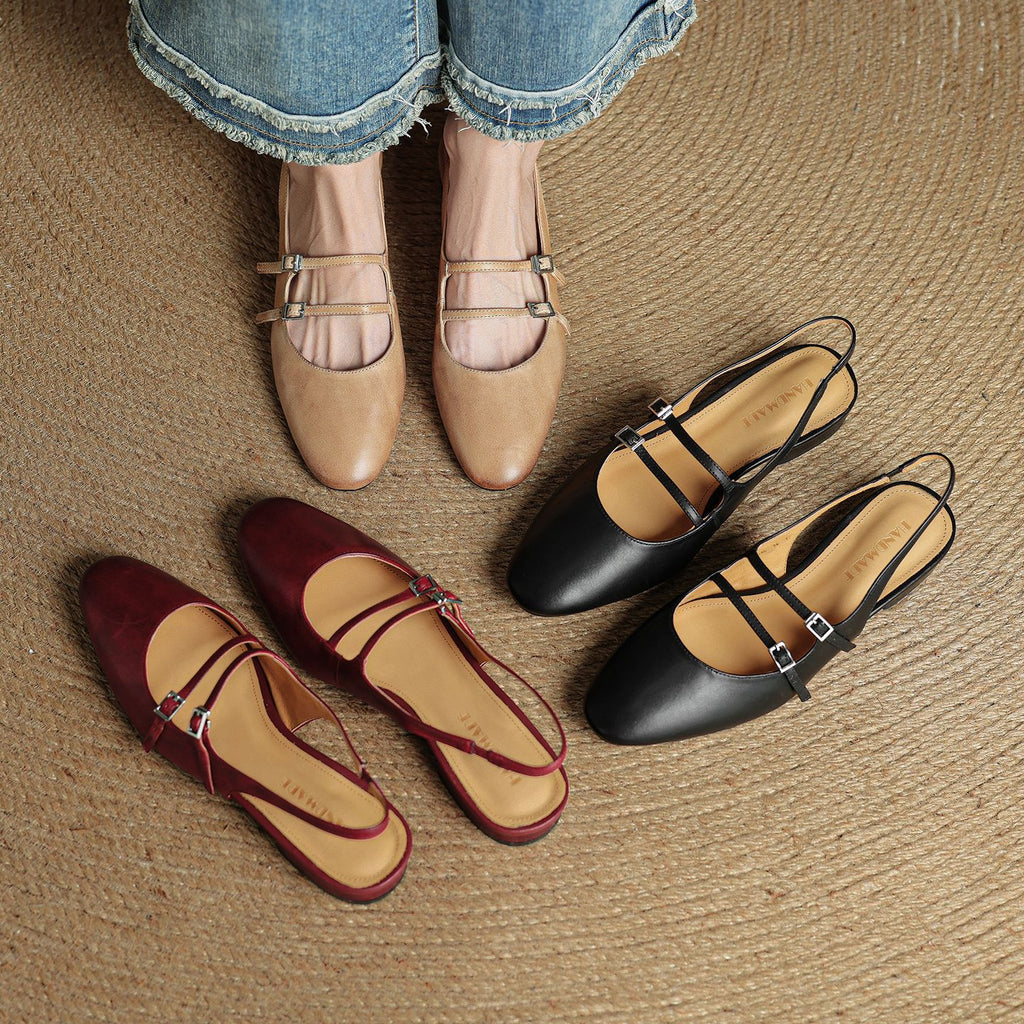 Women’s Flat Sandals with Soft Sole and Single Strap
