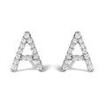 10K White Gold 1/10 Cttw Diamond Initial "A" Stud Earring