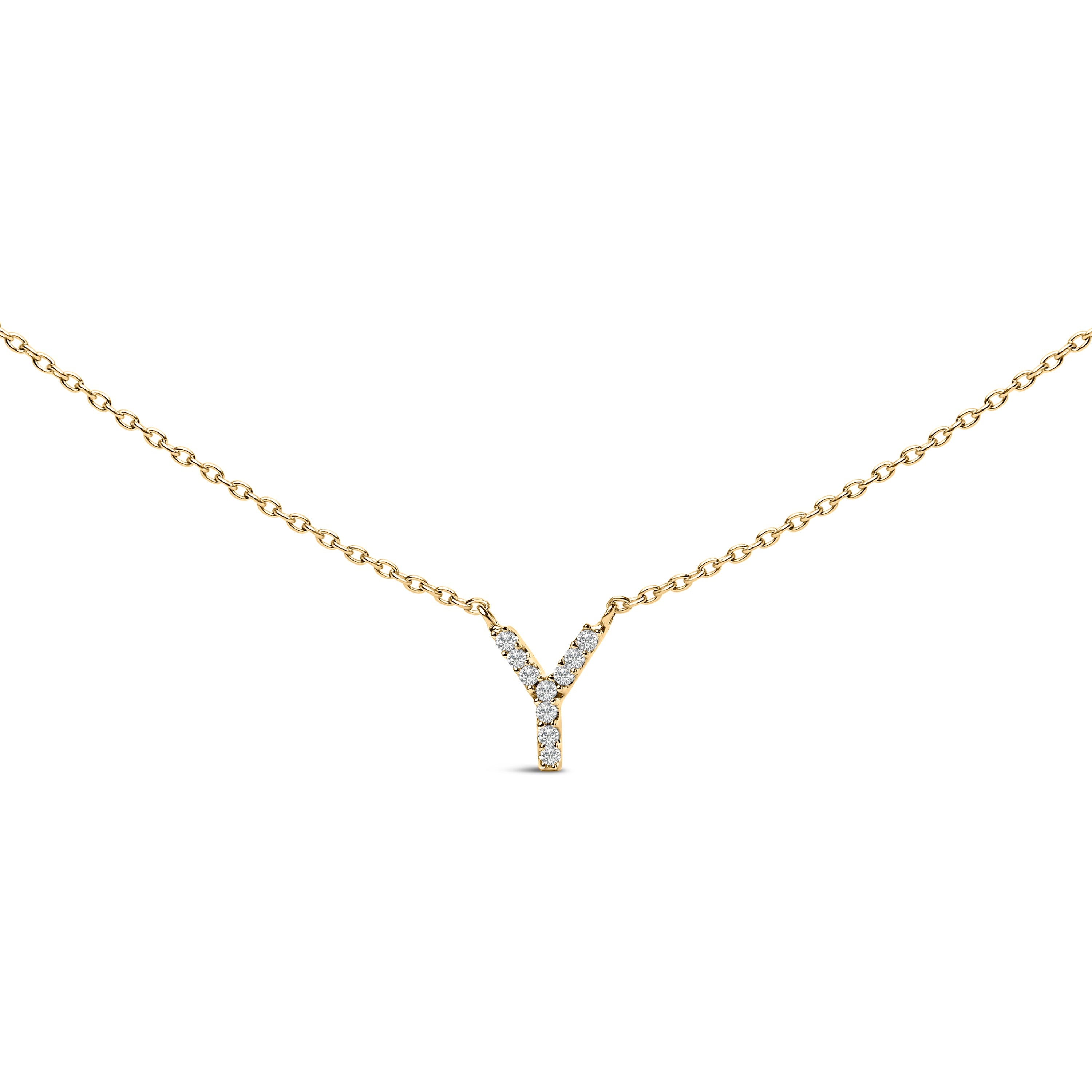 10K White Gold Diamond Accent "A" Block Initial Pendant Necklace